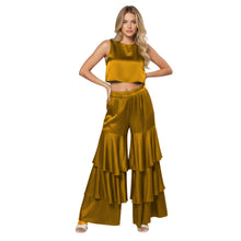 Satin 3-Layer Palazzo Pants | Wide Leg Party Trousers S-3XL | 41 Colors S97