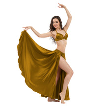 Satin Full Circle Belly Dance Skirt | Side Slit Flow S-5XL S2