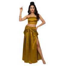 Satin Side Cut Draped Skirt | High Slit Flow Maxi S-3XL | 41 Colors S42