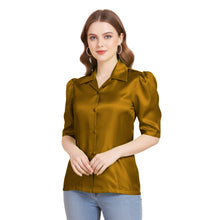 Satin Puff Sleeve Button Down Shirt | Elegant Top S-3XL | 41 Colors S80