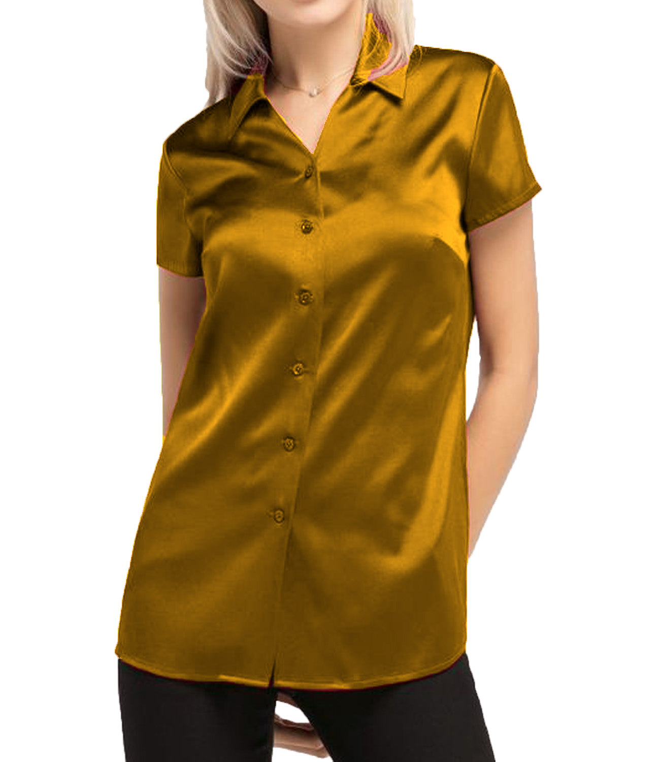 Satin Short Sleeve Shirt S118 - Regular Size 1