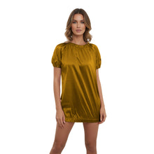 Satin Round Neck T-Shirt | Silky Short Sleeve Top S-3XL | 41 Colors S106