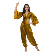 Satin Belly Dance Harem & Top Set | Full Costume S-3XL | 41 Colors S40