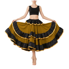 Satin Full Circle Skirt Black Frill | 360° Dance Flow S-3XL S75