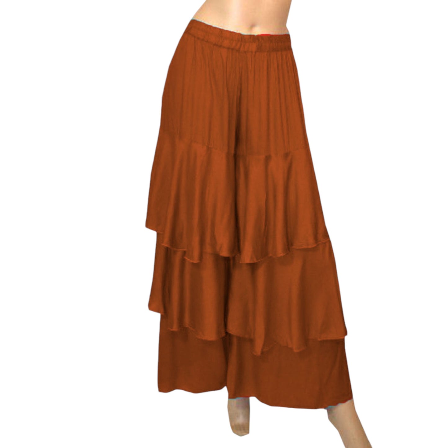 Satin Belly Dance 3 Layer Satin Palazzo Pants S97 - Regular Size 1