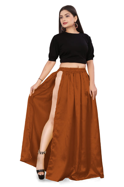 Satin Side Slit A line Skirt S1-Regular Size 1