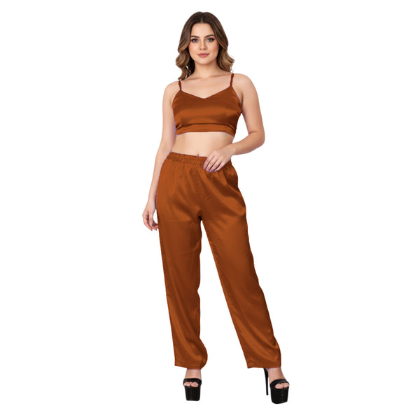 Black Satin Casual Wear Pant, Flowy Lounge Trousers S-3XL (S134).