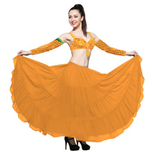 16 Yard 4-Tier Chiffon Belly Dance Skirt | Tribal Fusion Gypsy Full Flow C4