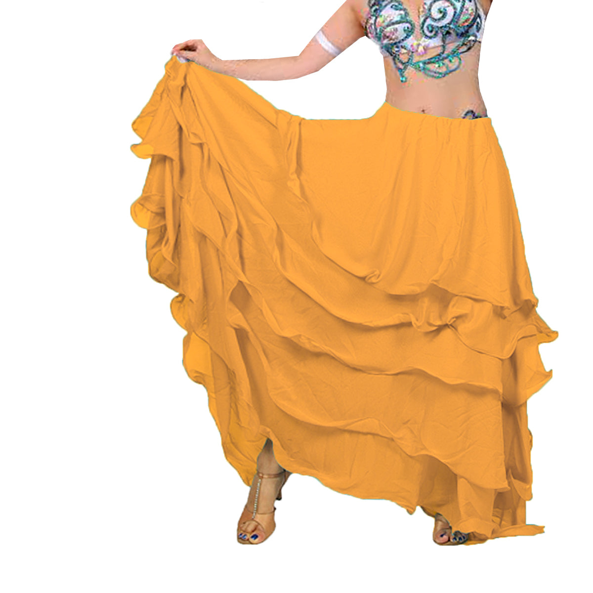 Chiffon 5 layer Belly Dance Skirt C25  - Regular Size 1