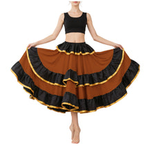 Satin Full Circle Skirt Black Frill | 360° Dance Flow S-3XL S75