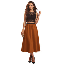 Satin Belly Dance Midi Skirt | Elegant Flow Costume S-3XL | 41 Colors S24