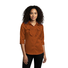 Magenta Satin 3/4 Sleeve Button Down, bold vintage top S-3XL.