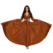 Light Pink Satin Belly Dance Set, soft feminine circle skirt costume.