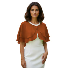 Double Layer Chiffon Peplum Shrug | Solid Color Elegant Evening Bolero | Women's Dressy Cardigan Cover-Up Top C40