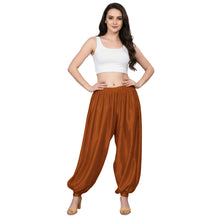 Maroon Satin Boohoo Harem Pants, versatile costume trousers.