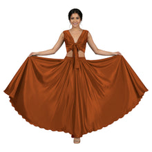 Light Pink Satin Belly Dance Set, soft feminine circle skirt costume.