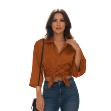 Satin Button Down Crop Top | High-Shine Shirt S-3XL | 41 Colors S116