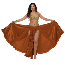 Satin Full Circle Skirt w/ Slit | 360° Dance Flow S-3XL | 41 Colors S102