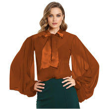 Chiffon Button Down Shirt | Sheer Blouse S-5XL | 30 Colors C47