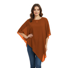 Chiffon Round Neck Fancy Top | Dressy Blouse S-5XL | 30 Colors C59