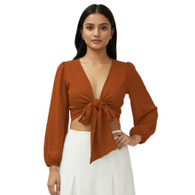 Chiffon Belly Dance Ruffle Top | Elastic Sleeve Self-Tie S-5XL C67