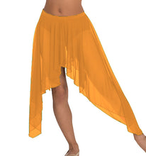 Belly Dance Side Asym Skirt | Sheer Flow | 30 Colors S-5XL C44