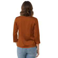 Satin Square Neck Top | 3/4 Sleeve Chic Blouse S-3XL | 41 Colors S114