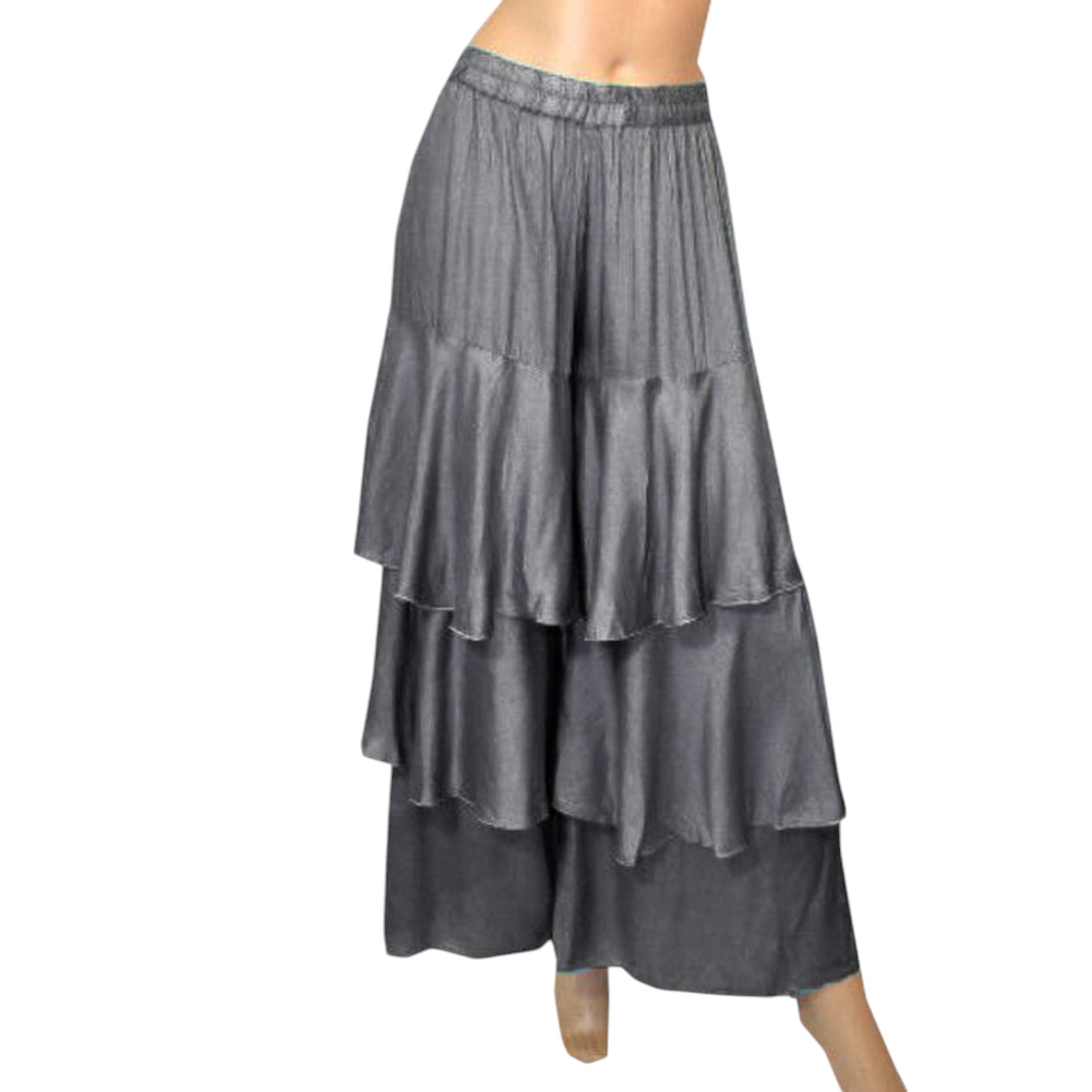 Satin Belly Dance 3 Layer Satin Palazzo Pants S97 - Regular Size 1