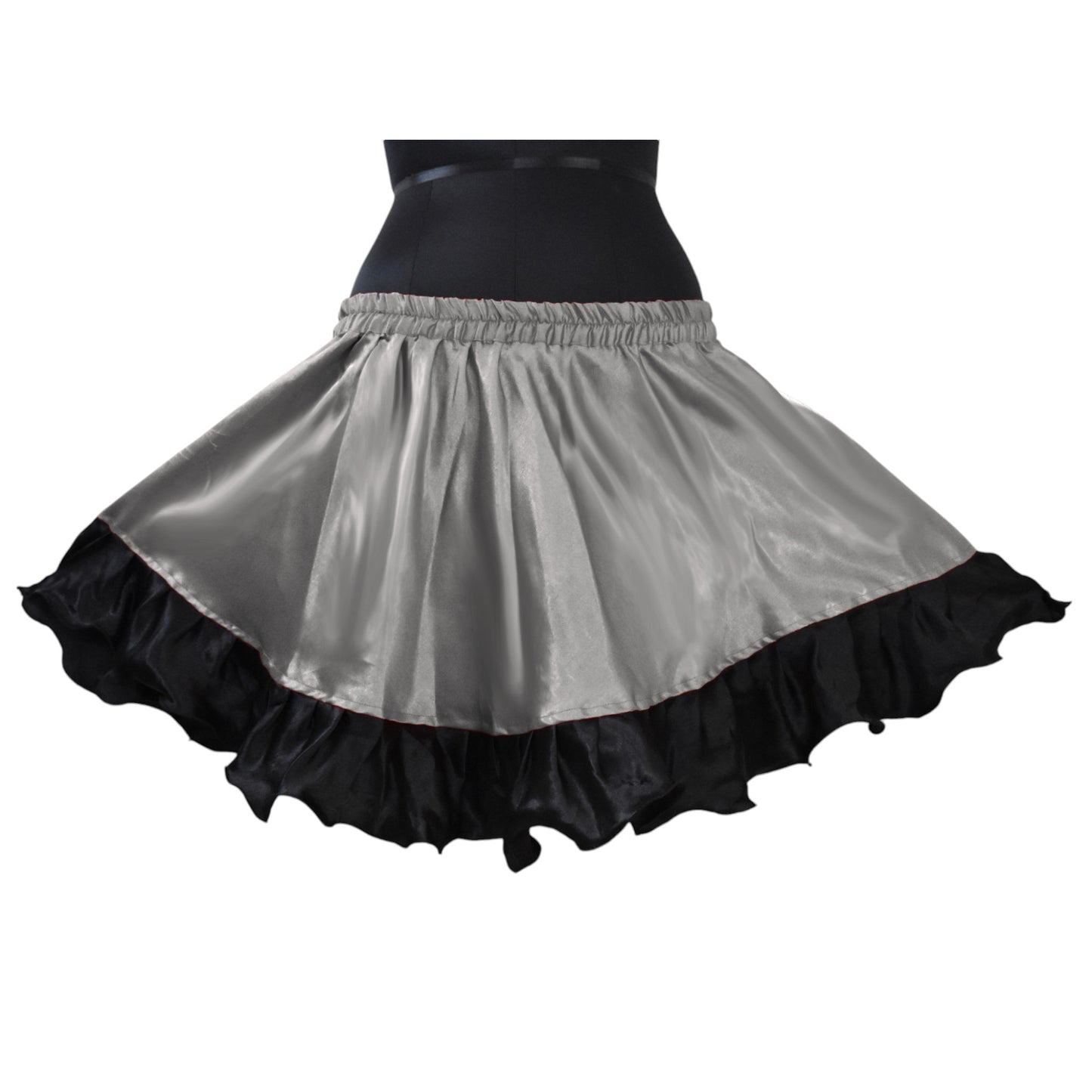 Satin Belly Dance  Short skirt with frill S41 - Regular Size 1