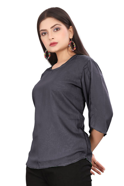 Chiffon Round neck Regular Wear Top C52- Regular Size 1