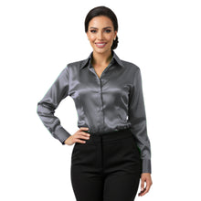 Satin Long Sleeve Button Down Shirt | Elegant Blouse S-3XL | 41 Colors S81