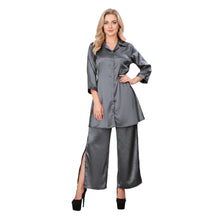 Magenta Satin Button Down Co-ord, bold matching outfit.