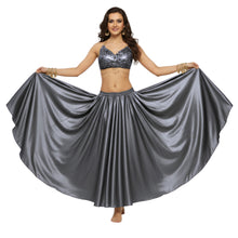 Satin Full Circle Belly Dance Skirt | 360° Flow Gown S-5XL S8