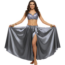 Satin Half Circle Dance Skirt | Side Slit Flow S-3XL | 41 Colors S15
