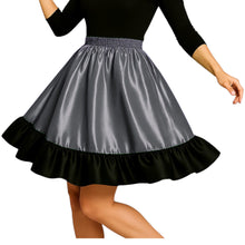 Satin Mini Skirt w/ Black Frill | Party Wear S-3XL | 41 Colors S41