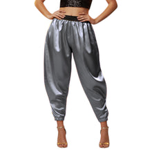 Satin Tapered Party Pants • Plus Size Elastic Waist Trousers • Women's Elegant Night Out Bottoms  S145