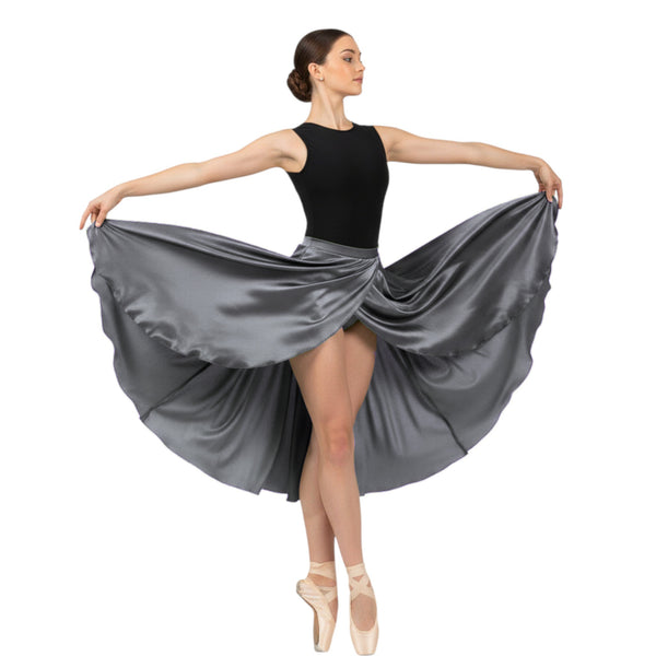 Satin Asymmetrical Wrap Skirt | Ballet Dance High-Low S-3XL | 41 Colors S73