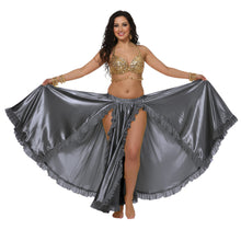 Satin Full Circle Skirt w/ Slit | 360° Dance Flow S-3XL | 41 Colors S102