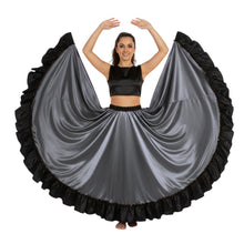 Satin 16 Yard Full Circle Skirt Black Frill | Pro Flow S-3XL S58