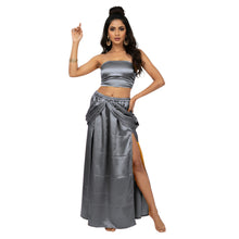 Satin Side Cut Draped Skirt | High Slit Flow Maxi S-3XL | 41 Colors S42