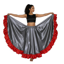 Satin 12 Yard Full Circle Skirt Red Frill | Pro Flow S-3XL S54