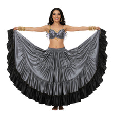 Ultimate Satin 25 Yard 4 Tier Skirt | Black Contrast Flow S-3XL S65