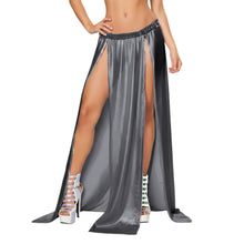Satin Maxi Skirt Front Slit | Full Length Party Wear S-3XL S96