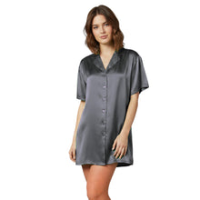 Satin Night Wear Long Shirt | Loose Sleep Shirt Dress S-3XL | 41 Colors S111