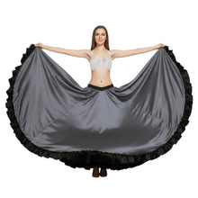 Satin 16 Yard Full Circle Skirt Black Frill | Pro Flow S-3XL S51