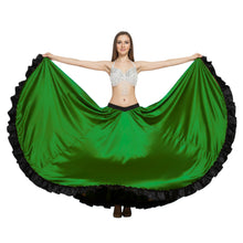Satin 16 Yard Full Circle Skirt Black Frill | Pro Flow S-3XL S51