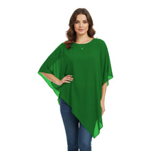 Chiffon Round Neck Fancy Top | Dressy Blouse S-5XL | 30 Colors C59