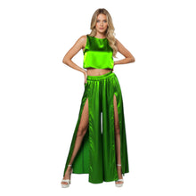 Front Cut Palazzo & Top Set for Women – Wide Leg Slit Pants Co-Ord Outfit, 41 Colors, S–5XL S147