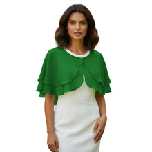 Double Layer Chiffon Peplum Shrug | Solid Color Elegant Evening Bolero | Women's Dressy Cardigan Cover-Up Top C40