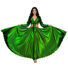 Maroon Satin Belly Dance Costume, versatile elegant full sleeve set.